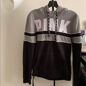 Victoria secret PINK black, grey, and white hoodie
